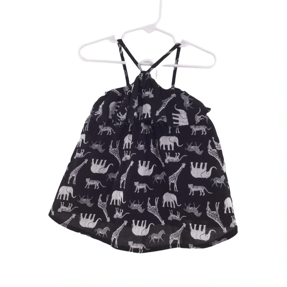 Old Navy Girl's Animal Black‎ and White Safari Dress